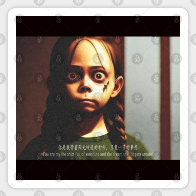 Creepy girl fake movie Sticker by Evil Eye